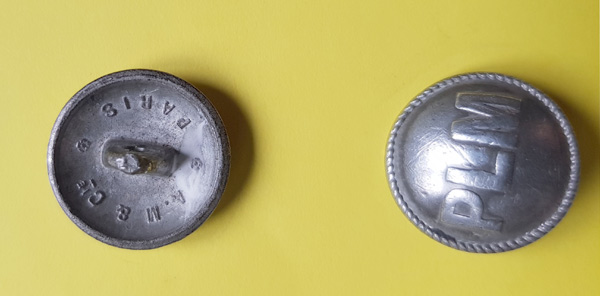 3 boutons PLM D21 mm creux argentés port compris 