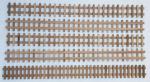 2 rails laiton  lg  1200mm  4 connecteurs  à  vis + 1 GABARIT TRAVELAGE - 5 TRAVELAGES CHËNE-  
