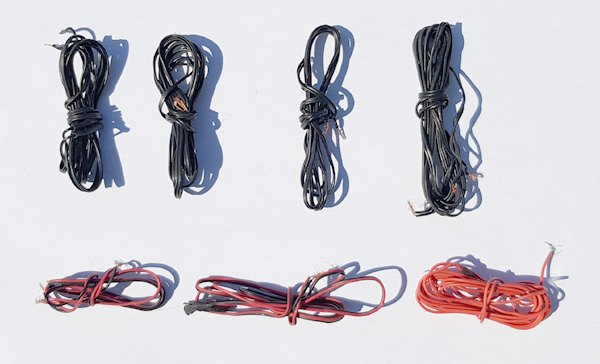 Lot de 6 cbles 0.2 double  et 1 simple rouge 